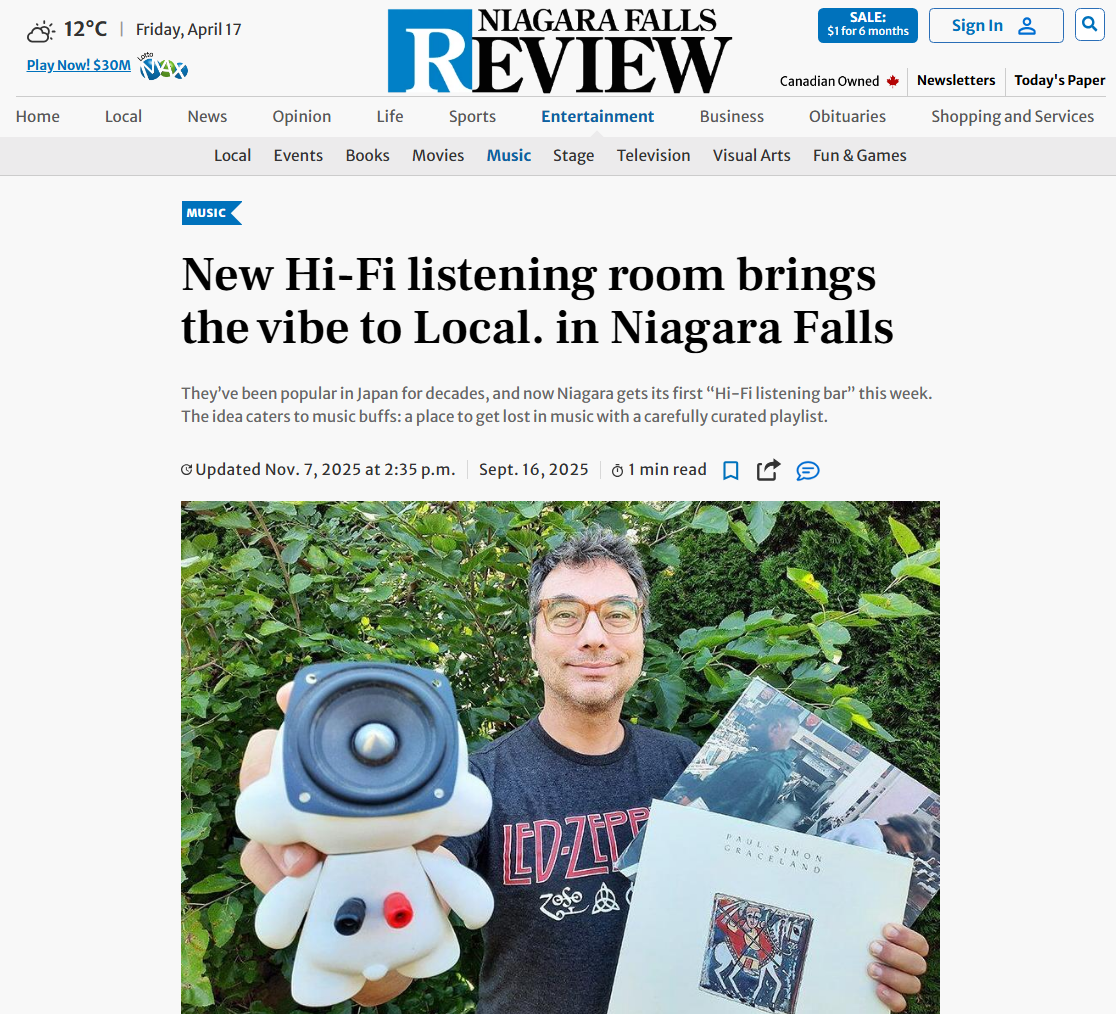 New Hi-Fi listening room brings the vibe to Local. in Niagara Falls