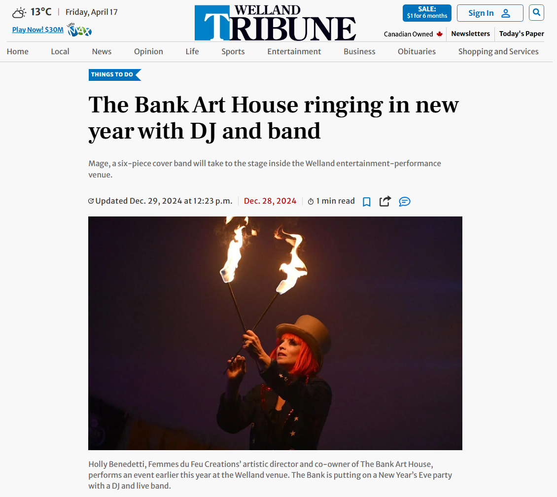 The Bank Art House ringing in new year with DJ and band